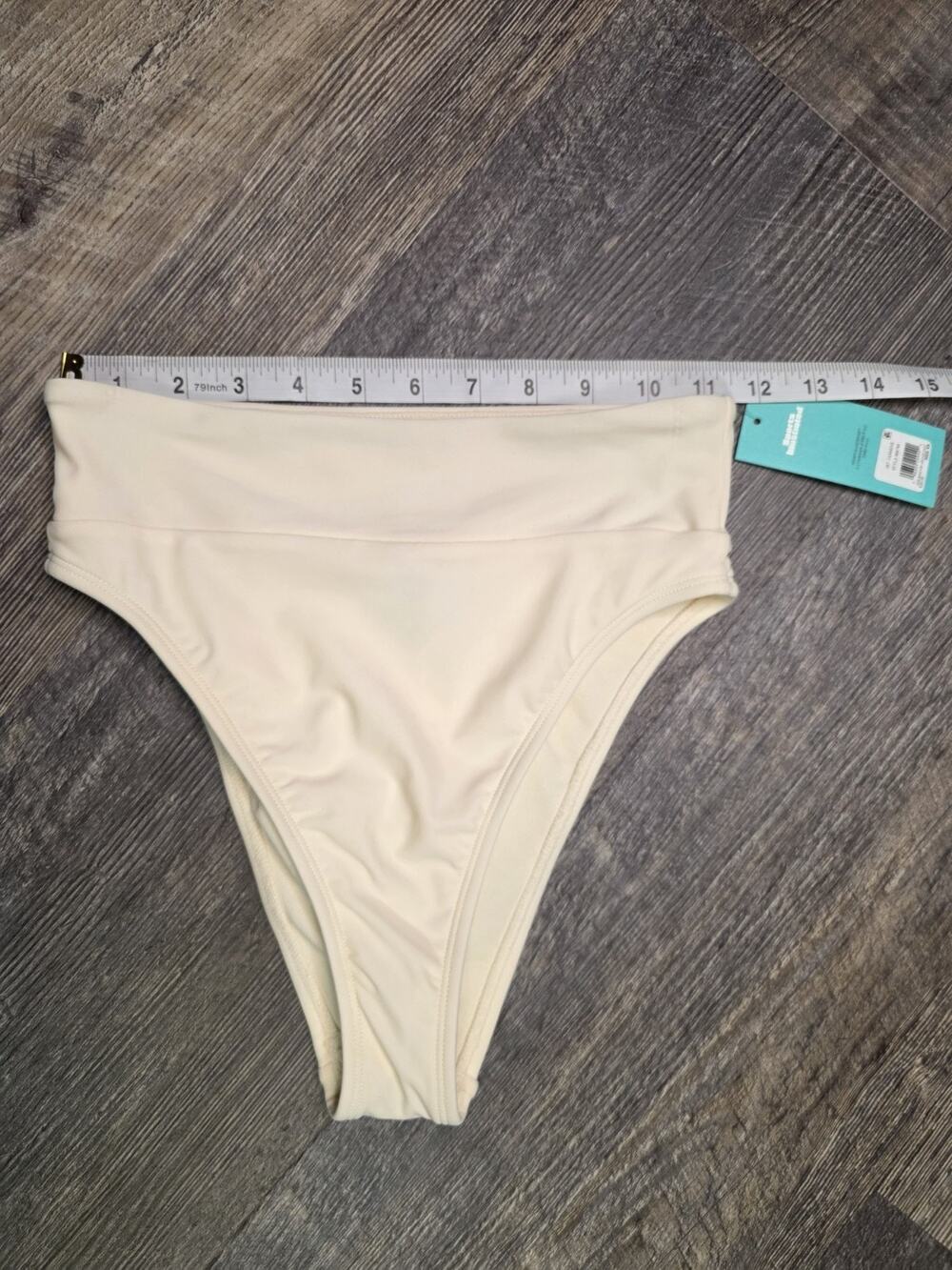 Sports Illustrated Wide Band High Leg High Waist Bikini Bottom Jasmine Cream XS